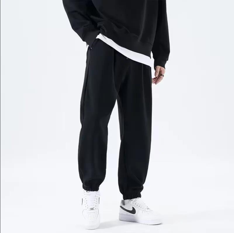 Meeste puuvillased fliisjoggerid, vaba lõige, pikad püksid, 60% puuvill, sügisel 2025 väljalase