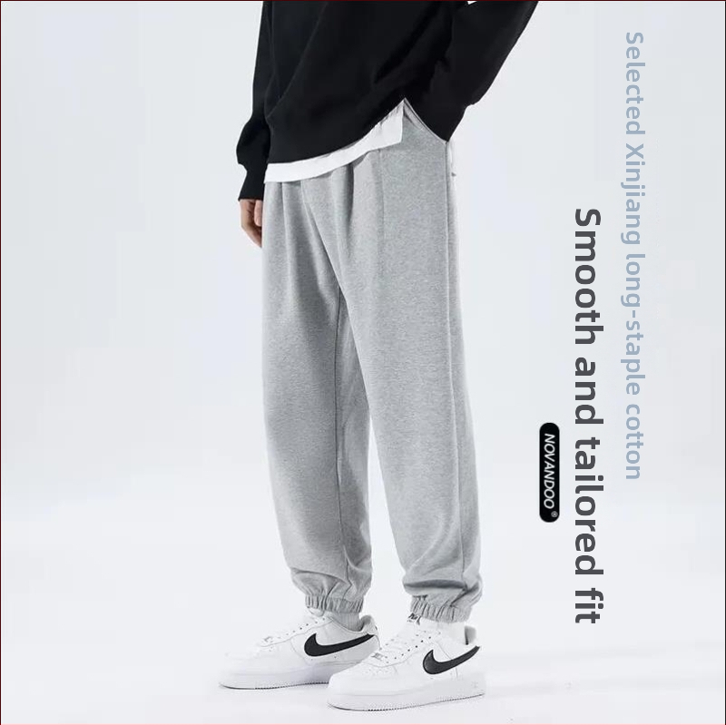 Meeste puuvillased fliisjoggerid, vaba lõige, pikad püksid, 60% puuvill, sügisel 2025 väljalase