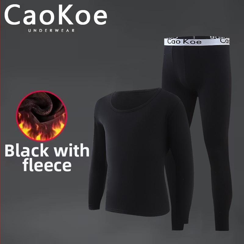 Vīriešu siltā apakšveļas komplekts ar flīsa iekšējo odere, puloveris ar apaļu kaklu un slaidu piegriezumu, 95% poliestera maisījums