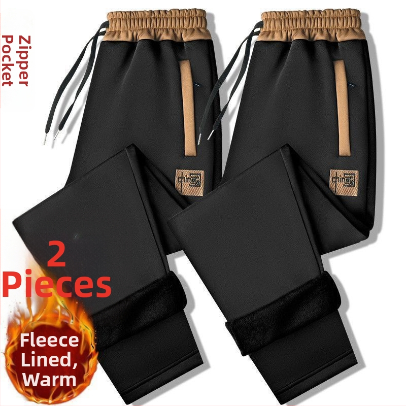 Meeste vaba-fit sportlikud püksid, keskmise taljega, veluurkangas, ühetooniline muster, sportlik stiil, põhimudel