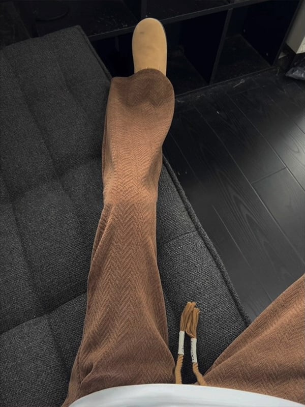 Pantaloni casual largi pentru bărbați, stil vintage, talie medie, cu curea și închidere cu șnur, poliester gros pentru iarnă