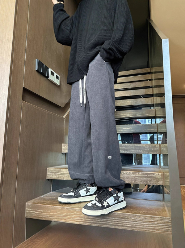 Pantaloni casual - croi lejer, lungi, talie medie, iarnă, 100% poliester