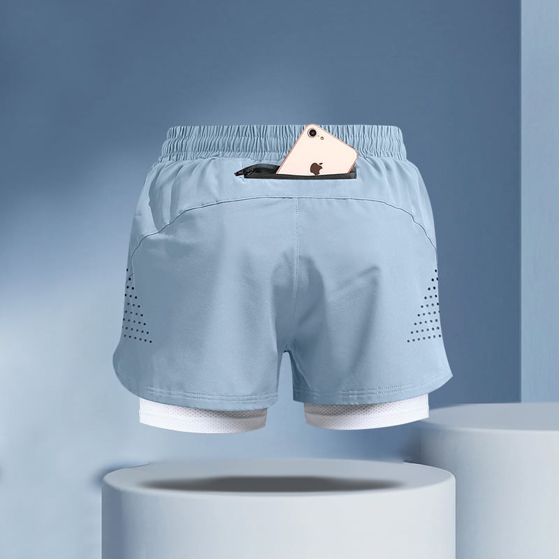 Șorturi sportive pentru bărbați, vară, talie medie, croială dreaptă, țesătură Lycra cu fibră de polietilenă