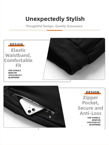 Meeste fleece-vooder püksid, vaba lõikega, keskmise vöökoha, polüester, talv 2025