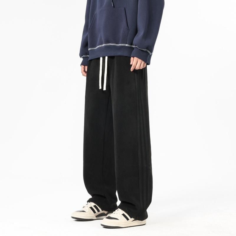 Pantaloni sport casual pentru bărbați din Ori Velvet, fleece interior și croială groasă, croială relaxată cu picioare drepte, talie medie, închidere cu șnur