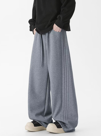 Pantaloni sport casual bărbați din corduroy, croială dreaptă, talie medie, închidere cu șnur, groși pentru iarnă