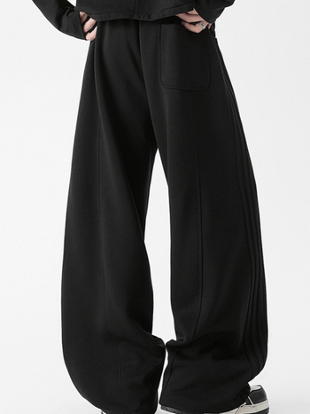 Pantaloni sport casual bărbați din corduroy, croială dreaptă, talie medie, închidere cu șnur, groși pentru iarnă