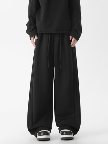 Pantaloni sport casual bărbați din corduroy, croială dreaptă, talie medie, închidere cu șnur, groși pentru iarnă