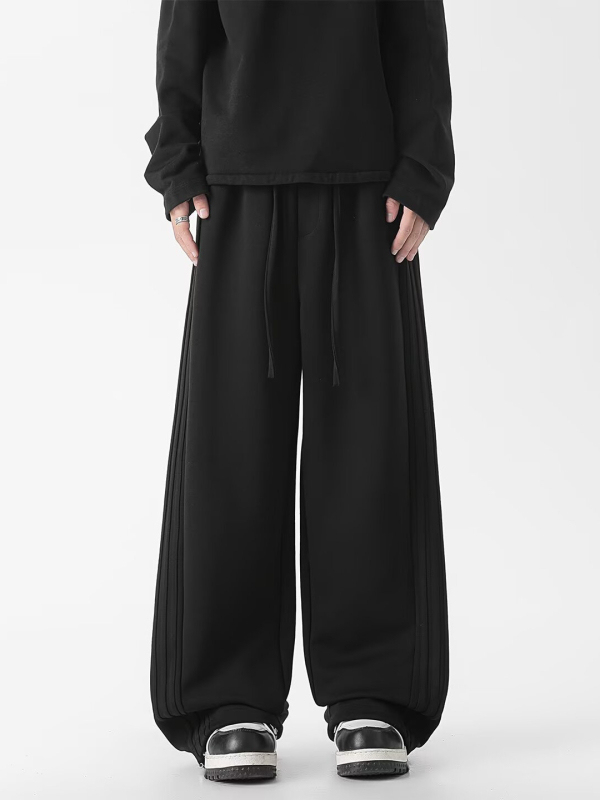 Pantaloni sport casual bărbați din corduroy, croială dreaptă, talie medie, închidere cu șnur, groși pentru iarnă