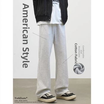 Jaunietes sporta bikses ar taisnu griezumu un vidējo jostu, ikdienas ziemas 2025, ķīmisku šķiedru maisījums