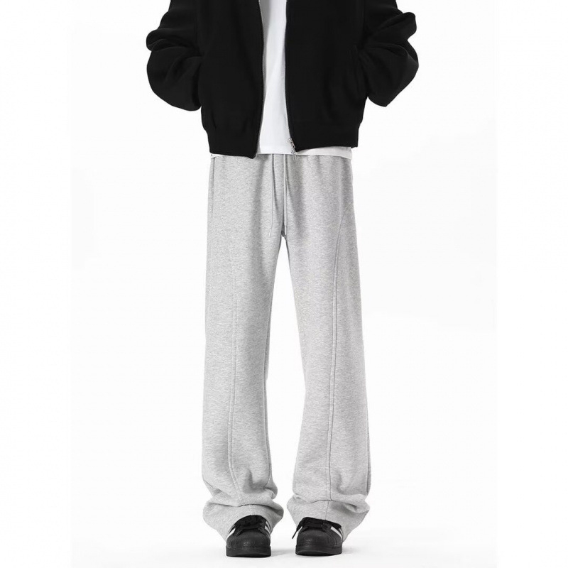 Младежки спортни панталони със средна талия и права кройка, ежедневни за зимата 2025, смесени химически влакна