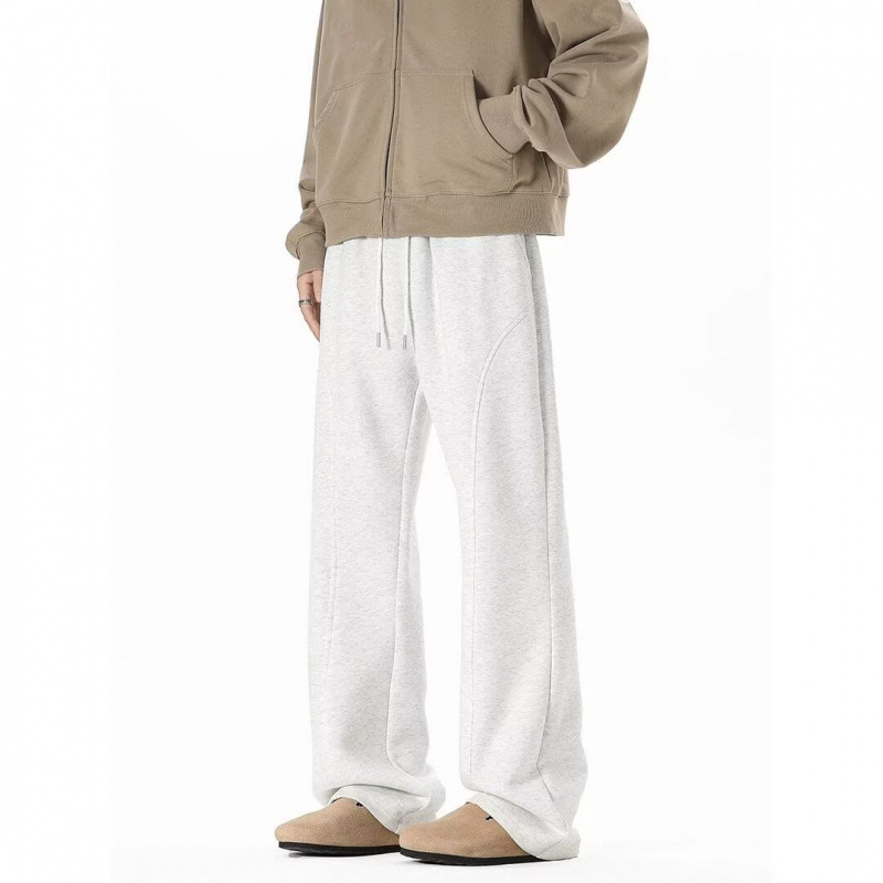 Младежки спортни панталони със средна талия и права кройка, ежедневни за зимата 2025, смесени химически влакна