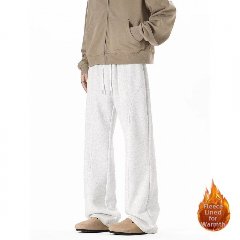 Jaunietes sporta bikses ar taisnu griezumu un vidējo jostu, ikdienas ziemas 2025, ķīmisku šķiedru maisījums