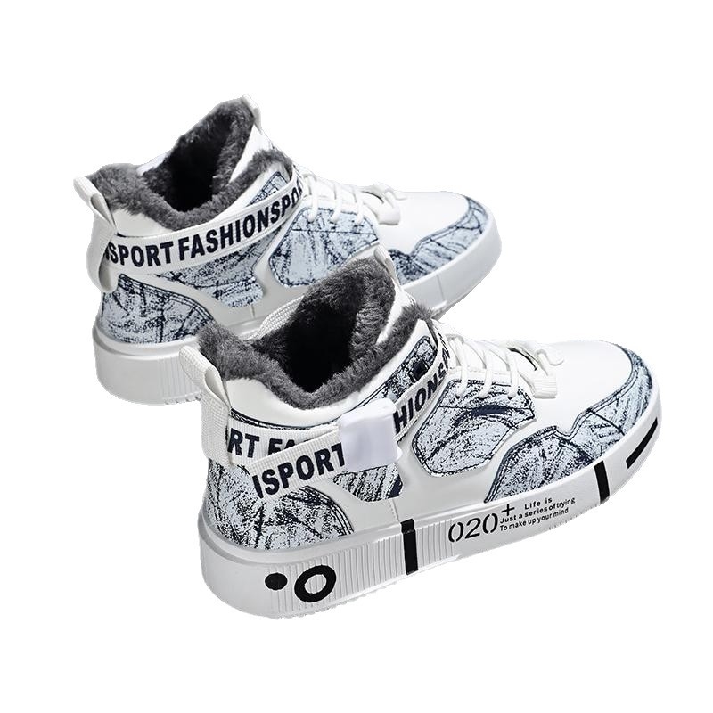 Vaikų aukšti skate bateliai su mikropluošto oda viršutine dalimi, gumine padas, raišteliai priekyje, fleece vidinis padas šilumai