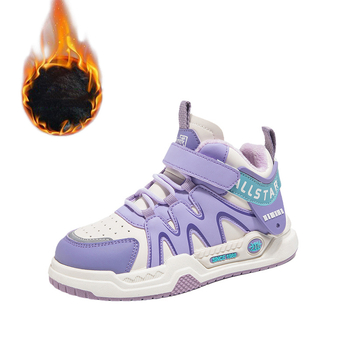 Pantofi de alergare pentru copii, cu fleece pentru iarnă, respirabili, ușori, rezistenți la uzură, talpă din cauciuc