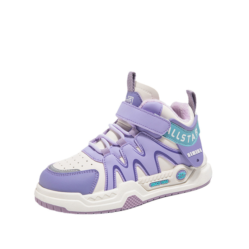 Pantofi de alergare pentru copii, cu fleece pentru iarnă, respirabili, ușori, rezistenți la uzură, talpă din cauciuc