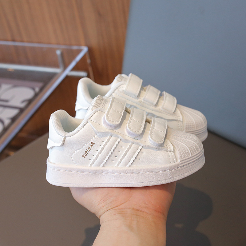 Bērnu kurpes ar Shell-Toe, Velcro aizdari, augšdaļa no syntētiskās ādas, gumijas pretslīdējoša zole, zemais siluets