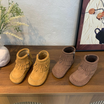 Unisex nubuknahast botid boitidega, külje tõmblukk, lühike varvas, kummist tallaga, 4–16 aastat, kevad-sügis
