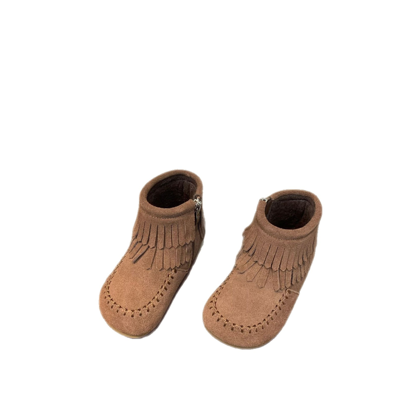 Unisex nubuknahast botid boitidega, külje tõmblukk, lühike varvas, kummist tallaga, 4–16 aastat, kevad-sügis