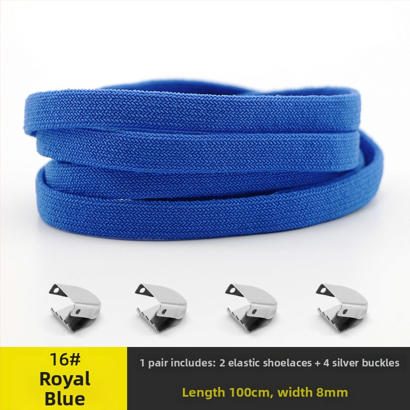 Unisex kurpju šņorēm bez mezgliem 8 mm platumā, ar elastīgu aizdari, divslāņu no spandexa; piemērotas ikdienas apaviem, sporta apaviem, ādas kurpēm un zābakiem visām sezonām