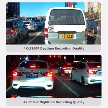 Mazda 3 Axela autoregistrators bezvadu, 2160p, 170° skata leņķis, dubultais ieraksts priekšējais un aizmugurējais, Wi‑Fi, F1.8 objektīvs, uzstādāms uz priekšējā stikla