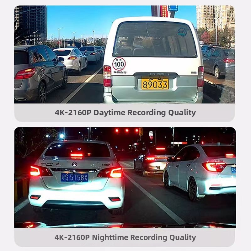 Mazda 3 Axela autoregistrators bezvadu, 2160p, 170° skata leņķis, dubultais ieraksts priekšējais un aizmugurējais, Wi‑Fi, F1.8 objektīvs, uzstādāms uz priekšējā stikla