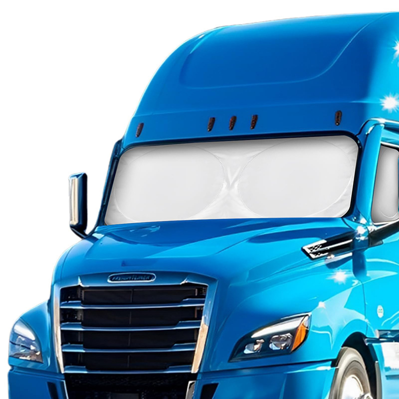 Kravas automašīnas priekšējā saules aizsardzības aizkars ar teleskopisku uzstādīšanu, pārklāta auduma materiāls, logotipa drukāšana pieejama, universāla saderība