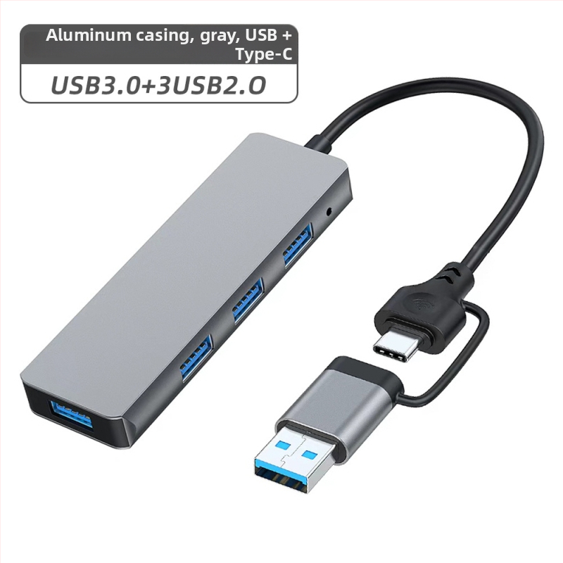 CHEVE CV-H-35 USB 2.0 četrportu huba, 1–4 sadalītājs, bez ārējā barošanas, 25 cm kabelis