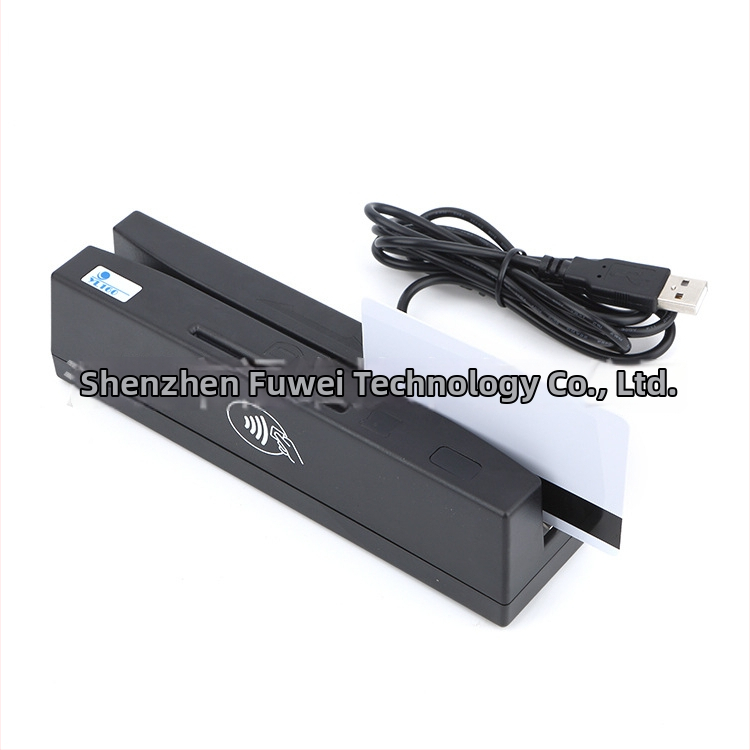 YL160 Daugiafunkcis 4-in-1 kortelių skaitytuvas-rašiklis — skaito magnetines juosteles, IC kortas (4442), M1 sensorius kortas ir PSAM kortas; 13,56 MHz, 1 MB atmintis, jutiklio atstumas 0–5 mm