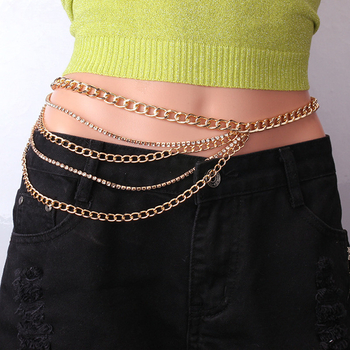 Метална колие за талия с многослоени пискюли и геометрични звена – универсална дамска бижутерия, персонализируема, без никелово покритие