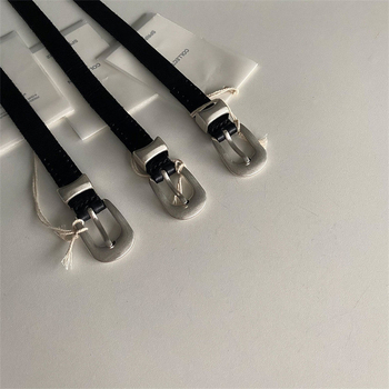 Колан от естествена кожа, горен слой телешка кожа, ширина 2-4 см, ръчно пришит, японски стил закопчаване