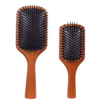 Avatar-stílusú légpárnás hajkefe, bükkfa design, fejmasszázs