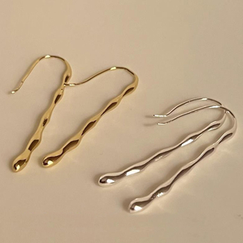 Cercei din cupru, design geometric minimalist, electroplatiți, primăvara 2025