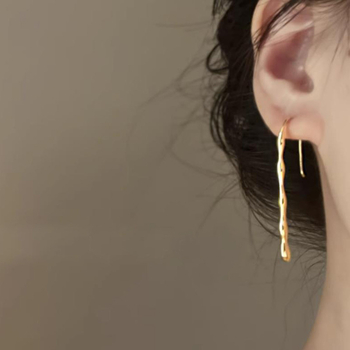 Cercei din cupru, design geometric minimalist, electroplatiți, primăvara 2025