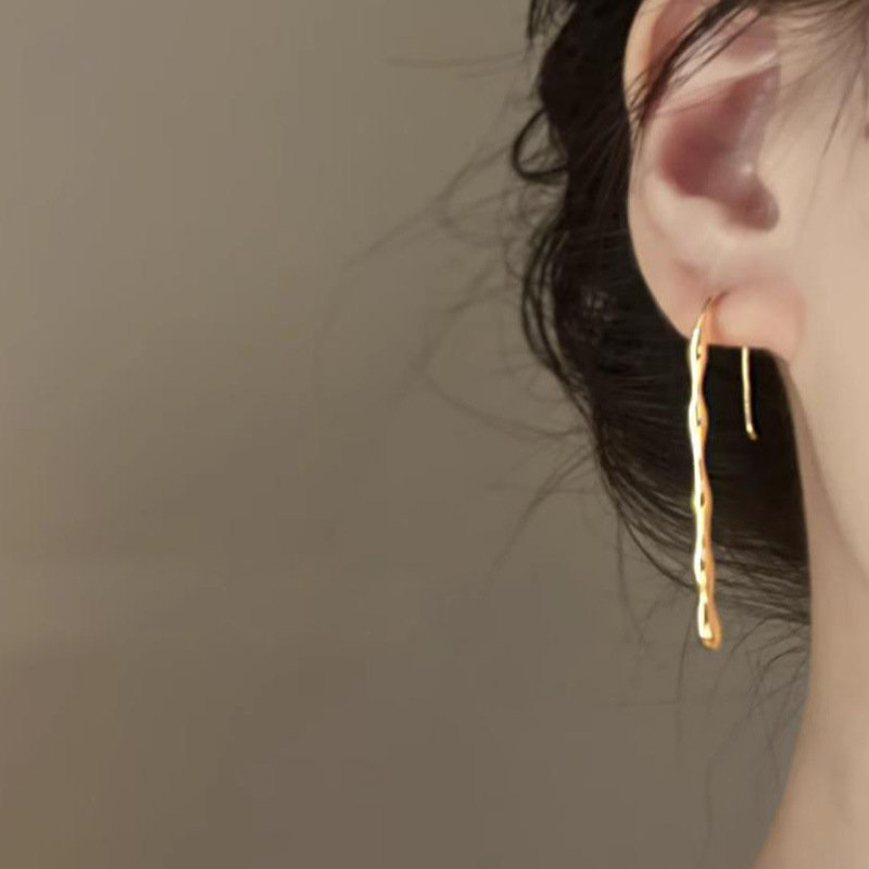 Cercei din cupru, design geometric minimalist, electroplatiți, primăvara 2025