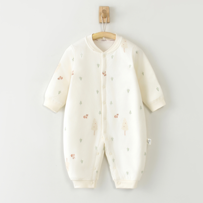 Dječji overal od 100% pamuka s dugim rukavima, prednje zatvaranje, za uzrast 1–3 godine (80–100 cm), casual/basic stil