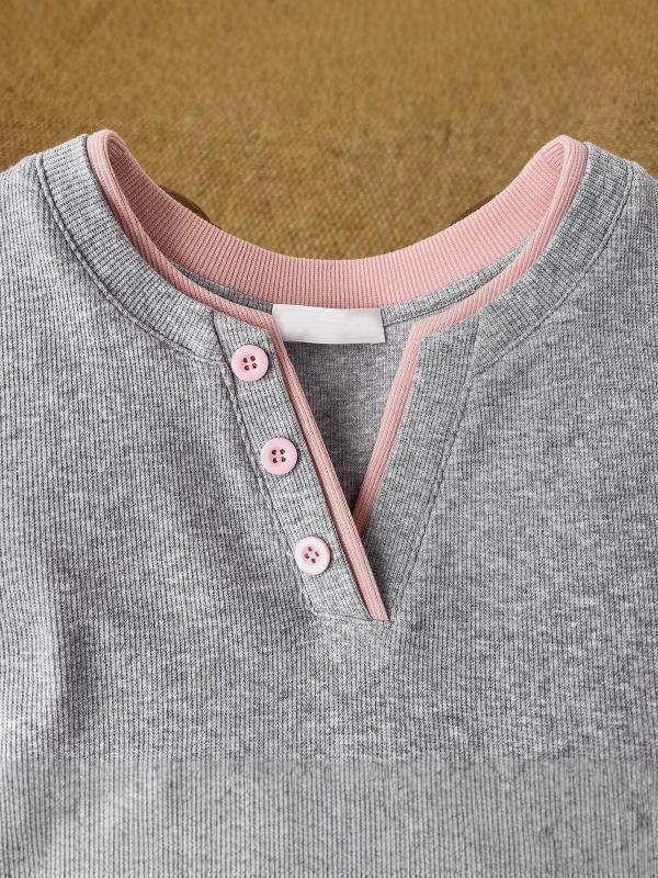 Lányoknak szóló hosszú ujjas T-Shirt, kerek nyak, pamut-keverék (30% pamut), koreai stílus, mintázat: rajzfilm és betűk (hosszú ujjak; kerek nyak; pamut-keverék; mintázat: rajzfilm és betűk)