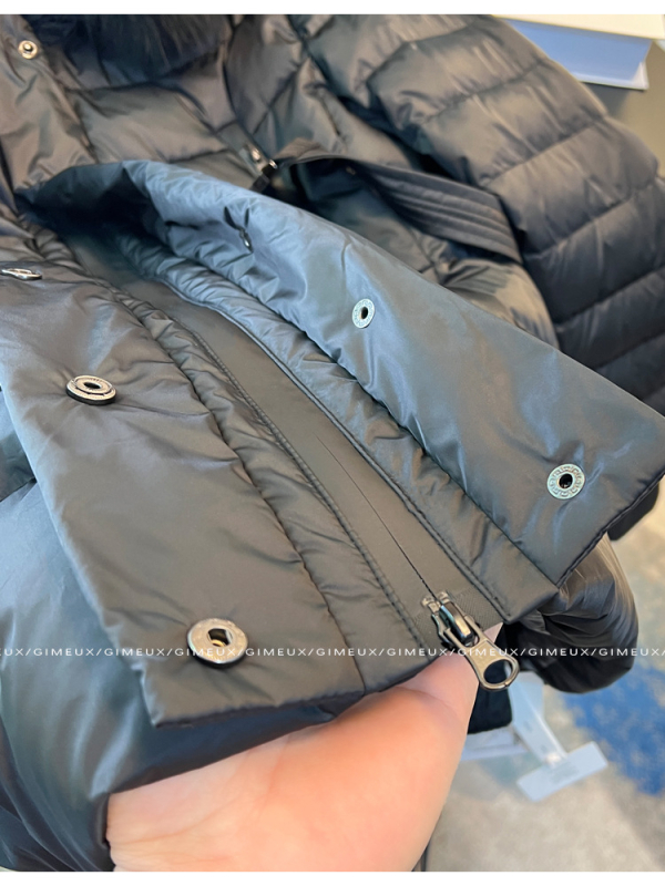 Ženska jakna od perja, debeli zimski kaput sa stojećim ovratnikom i umjetnim krznom, punilo od bijelog patka perja, udio perja 81-85%