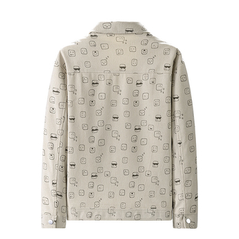 Muška corduroy jakna s reverom, opušten kroj, jednodijelno kopčanje, patch džepovi