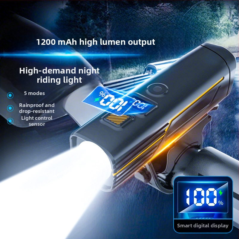 Priekinis dviračio žibintas nakties važiavimui — ultra ryškus, ilgai veikianti baterija, skirtas kalnų ir miesto dviračiams