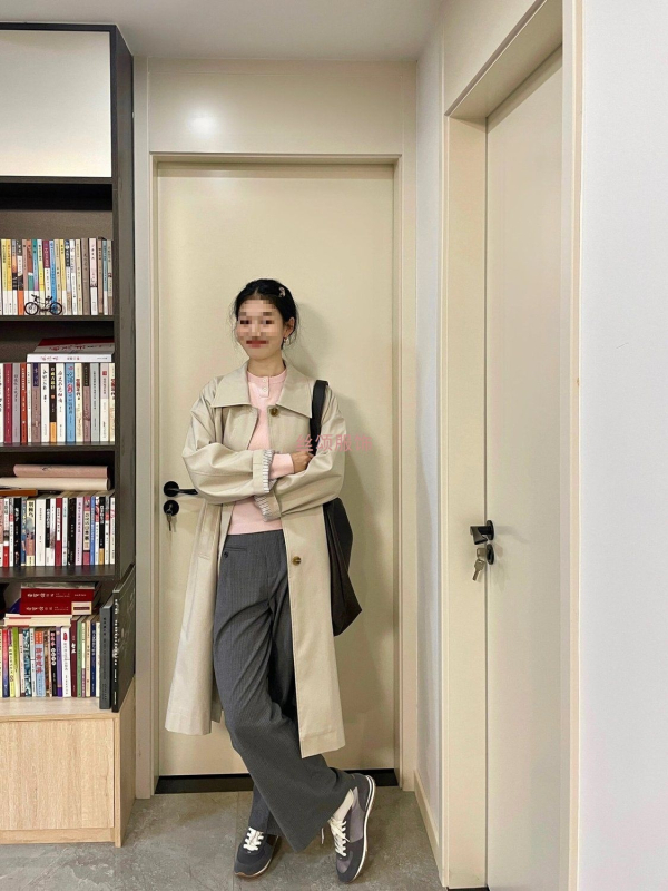 Dugi windbreaker kaput Silk Song, poliester, jednobojni dizajn, Mori Girl stil