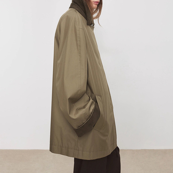 Retro Barn jakna od Pima pamuka, ovratnik corduroy, Color-Block srednje duljine, širok kroj