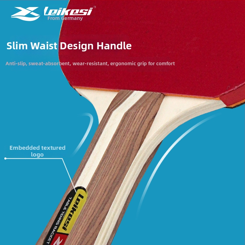 Rex LKS-2122 lauatennise reket poplarist alus, kumm vastupidi liimiga, sirge käepide
