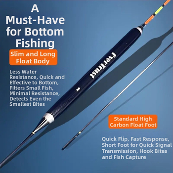 Vertikalus dreifo žvejybos plūdė — gaidžio plunksnų medžiaga