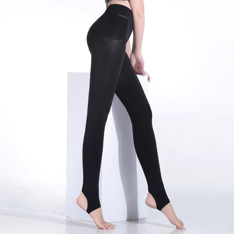 Női nylon harisnya vastag fleece béléssel, 1200D, Apple hip szabás, varratmentes sarok, egyszínű, ősz-tél