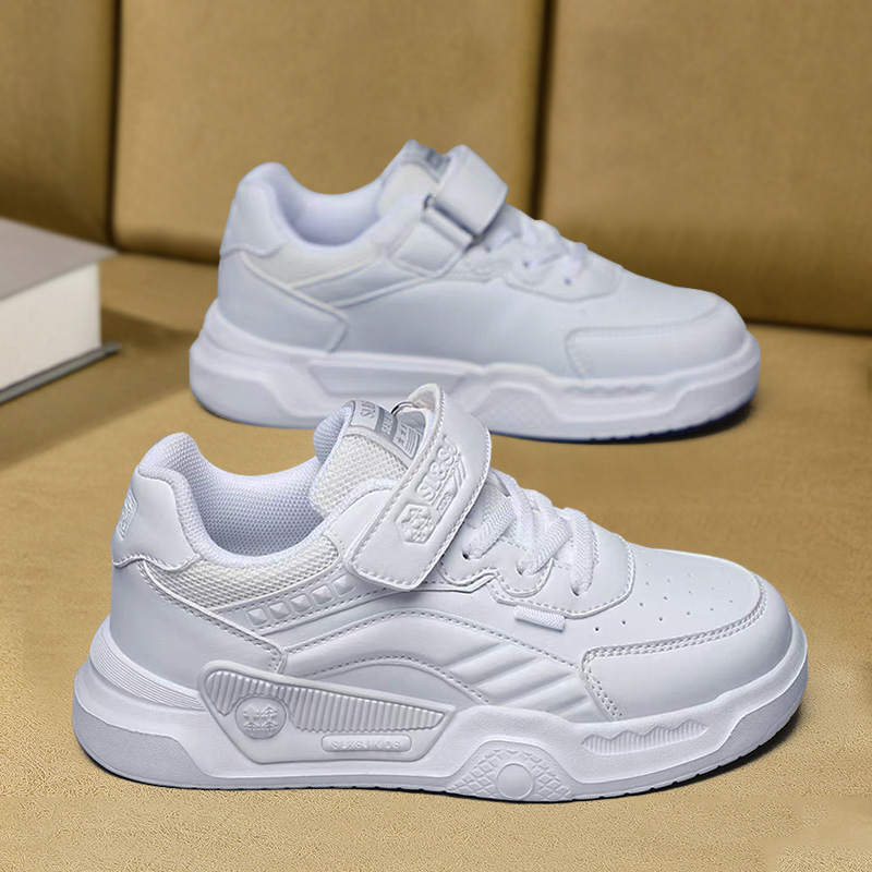 Berniukų bėgimo bateliai su sintetinės odos viršutine dalimi, lengvi, atsparūs dilimui, elastinis uždarymas, gumine pada