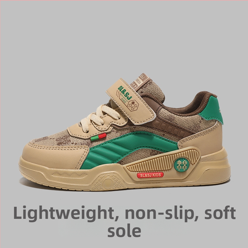 Berniukų bėgimo bateliai su sintetinės odos viršutine dalimi, lengvi, atsparūs dilimui, elastinis uždarymas, gumine pada