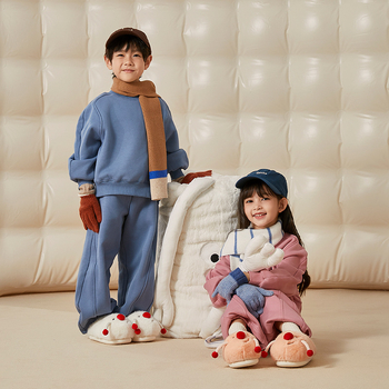 Vaikų medvilninės šlepetės su karikatūrų raštu, nubuko viršus, EVA padas, amžius 7–12 metų