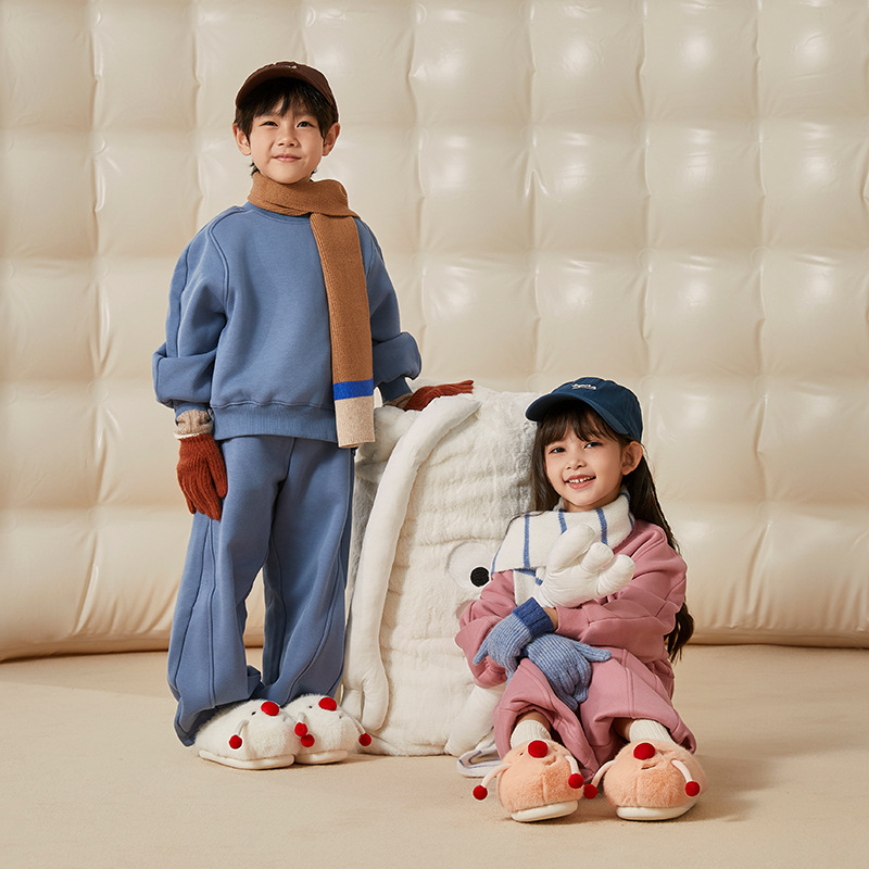 Vaikų medvilninės šlepetės su karikatūrų raštu, nubuko viršus, EVA padas, amžius 7–12 metų