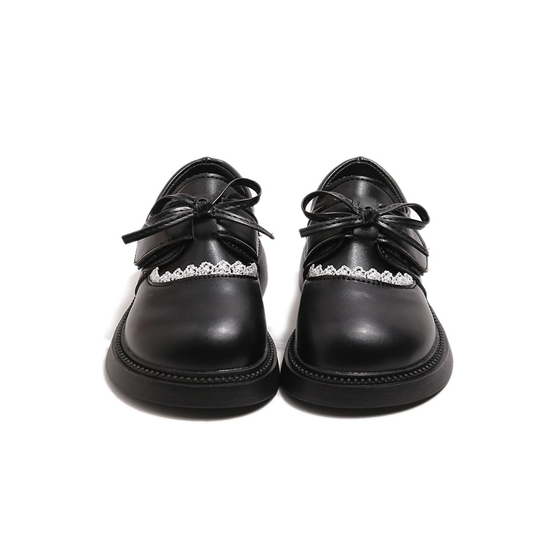 Момичешки принцески обувки с горна част от супер влакна, каучукова подметка, закопчаване с лепенка, нисък връх, PU стелка, пролет–есен 2025